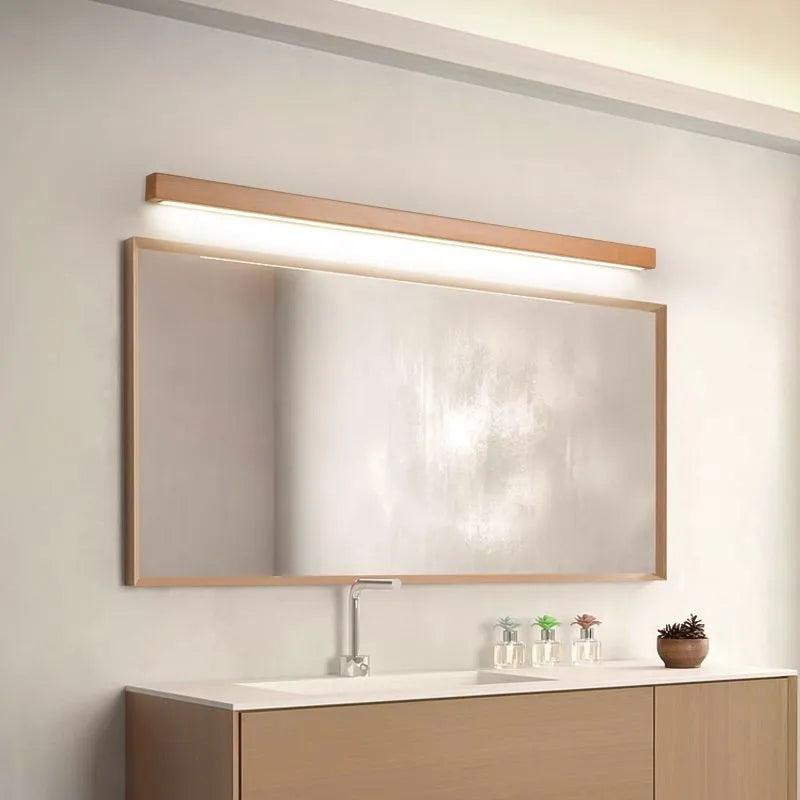 Lámpara de pared lineal moderna de madera