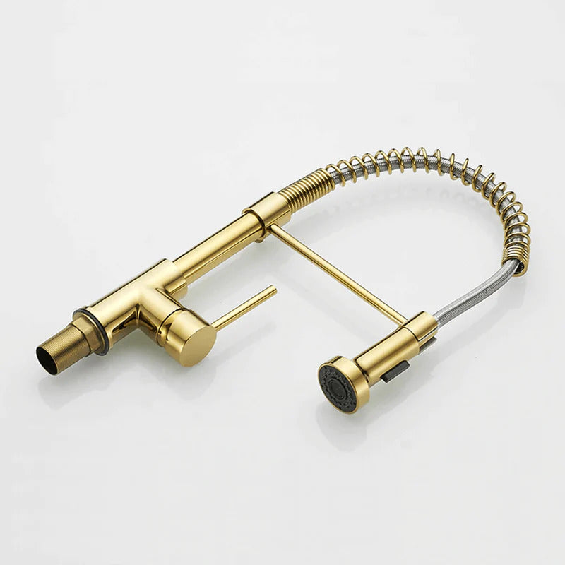 Grifo de cocina moderno con rociador extraíble de resorte