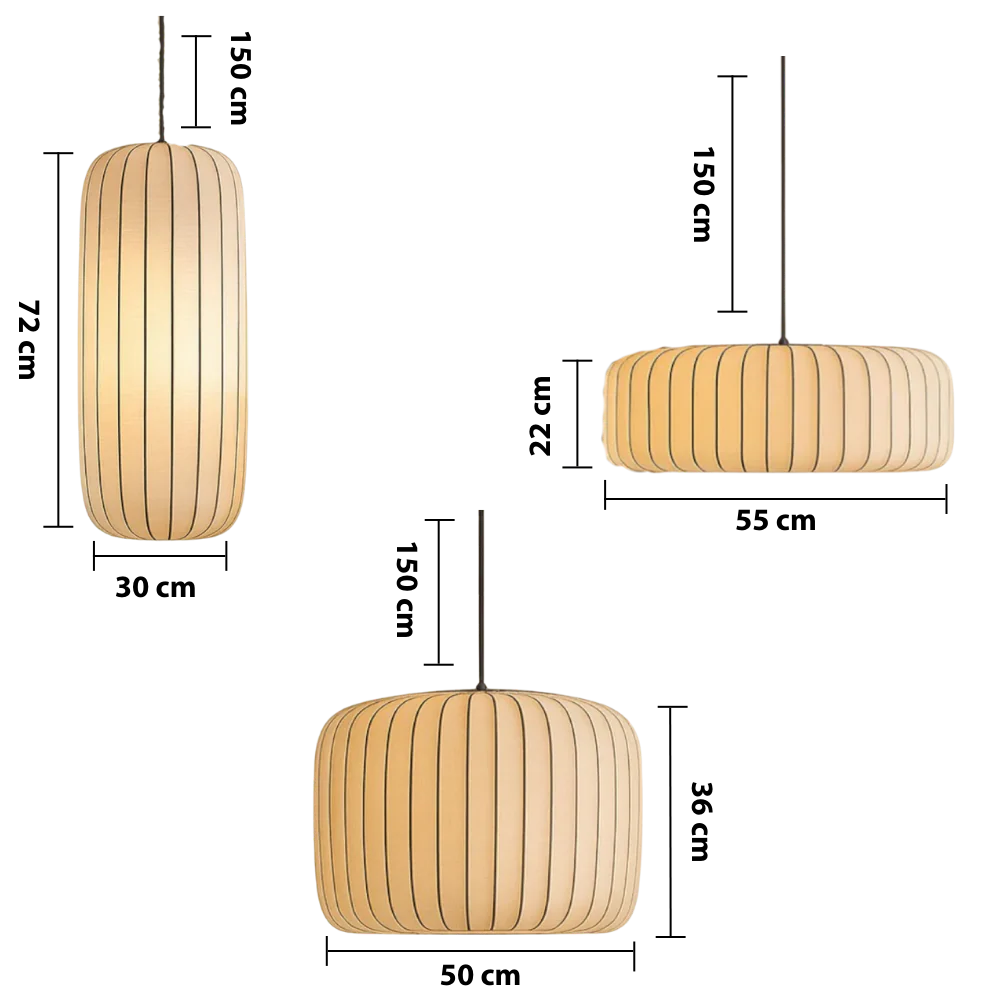 Lámpara colgante moderna de seda elegante
