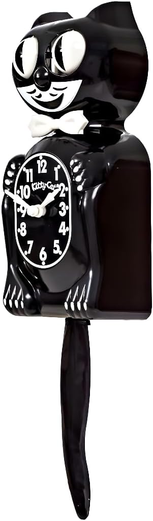Reloj de pared Felisca Retro con gato negro