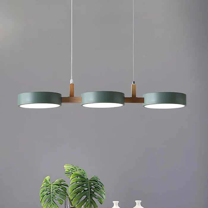 Lámpara colgante moderna de cilindro con múltiples luces