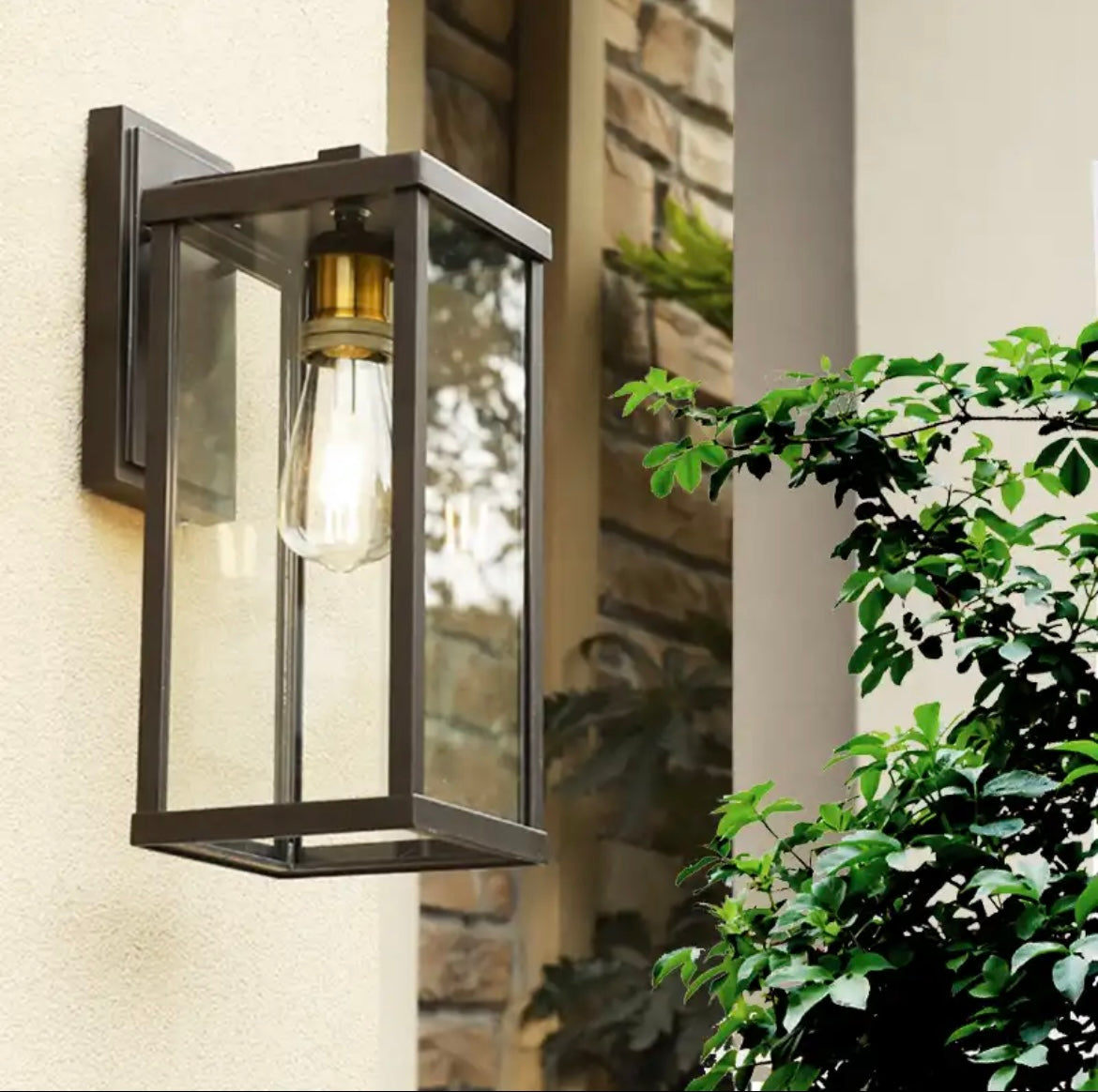 Lámpara de pared rectangular para exterior