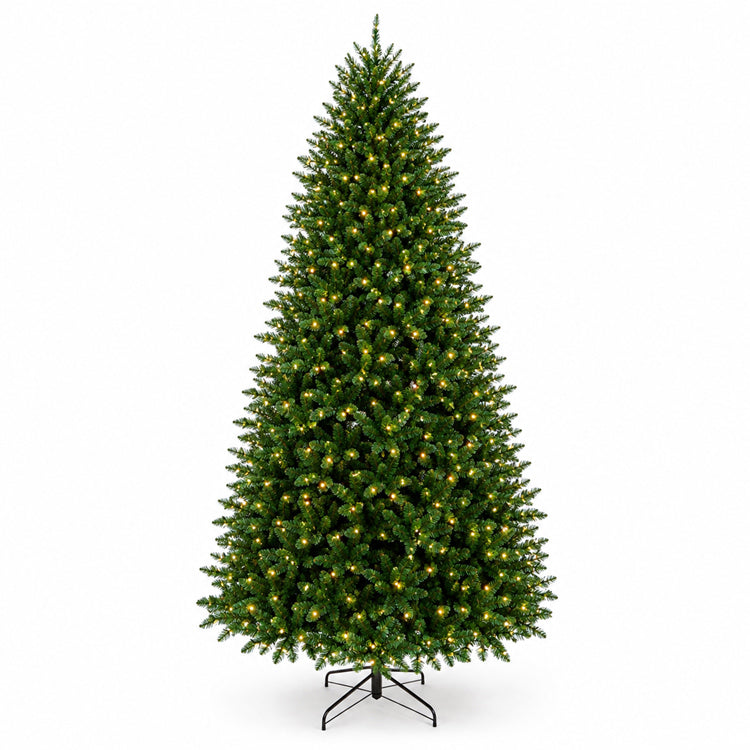 Árbol de Navidad tradicional Fenmara de PVC de 12ft con luces integradas