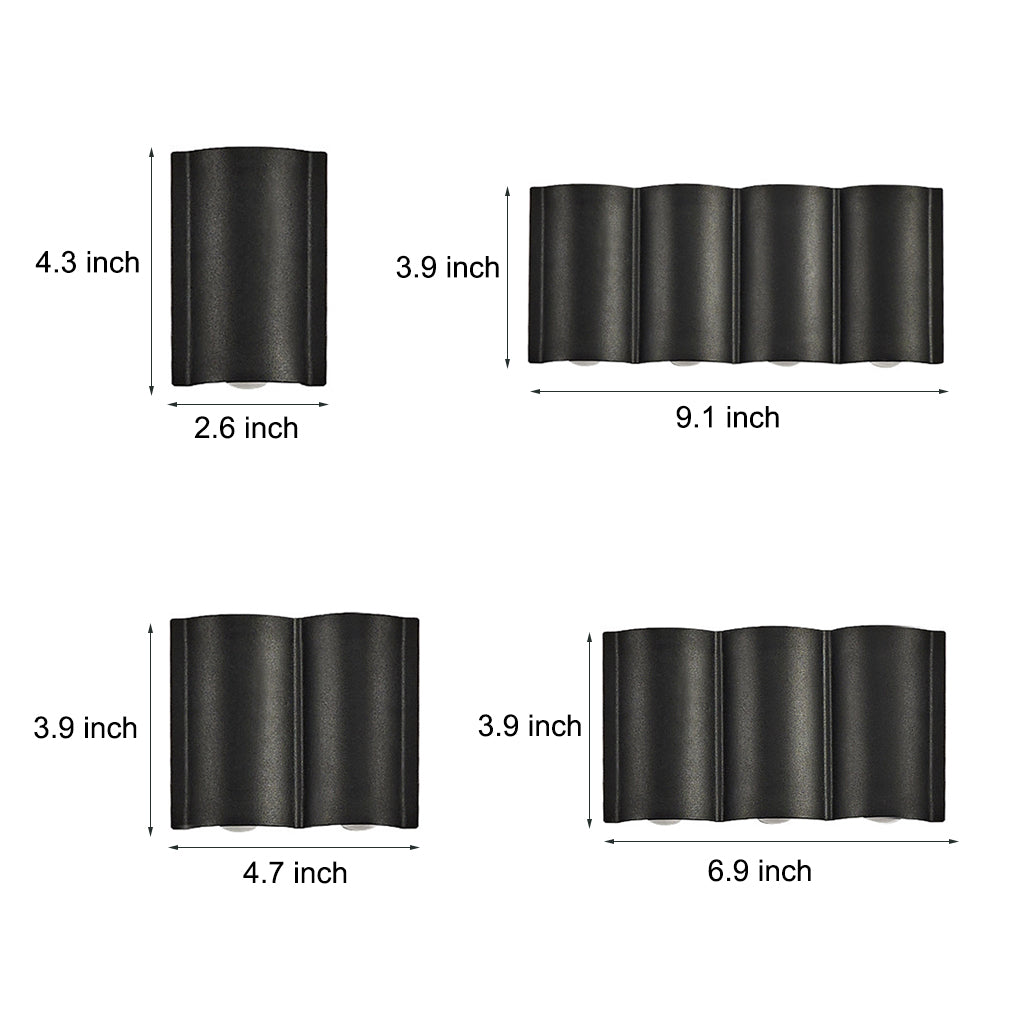 Lámpara de pared LED de exterior Wave