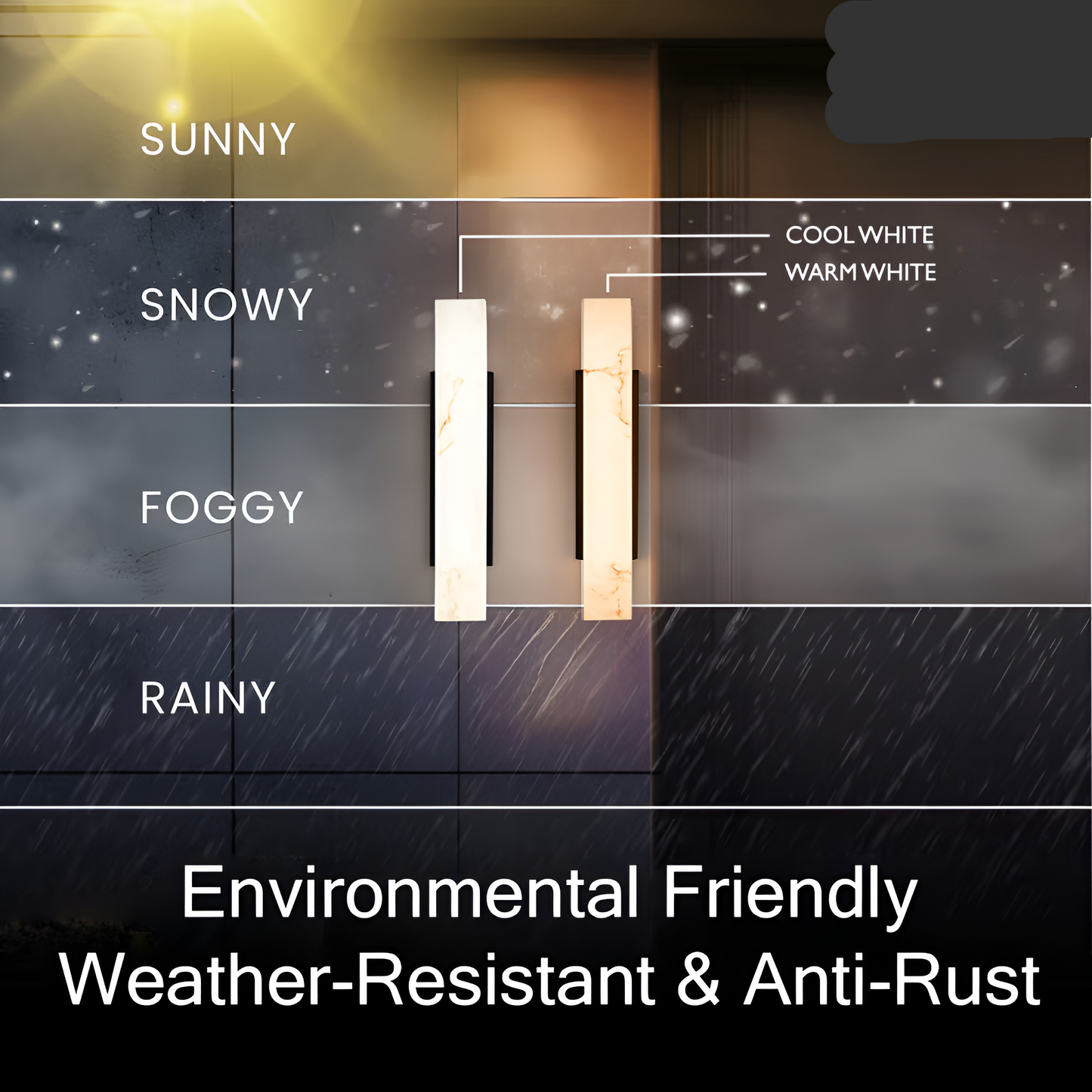 Lámpara de Pared Exterior Resplandor de Piedra