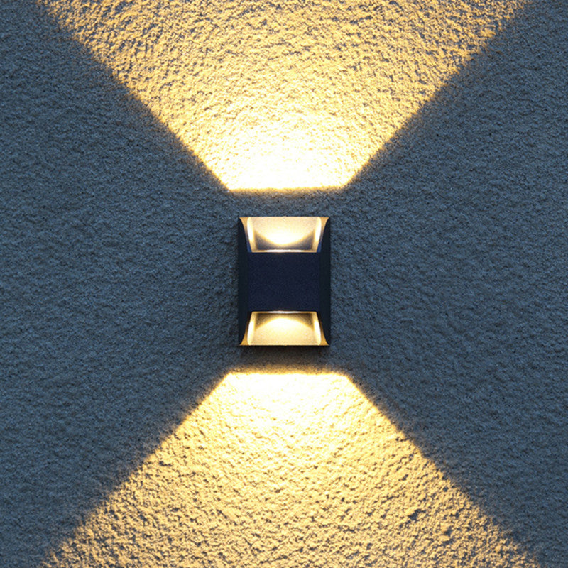 Luz de pared exterior arquitectónica con iluminación hacia arriba y hacia abajo