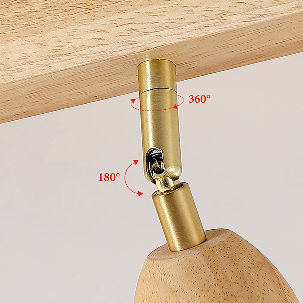 Foco de techo minimalista en crema y madera