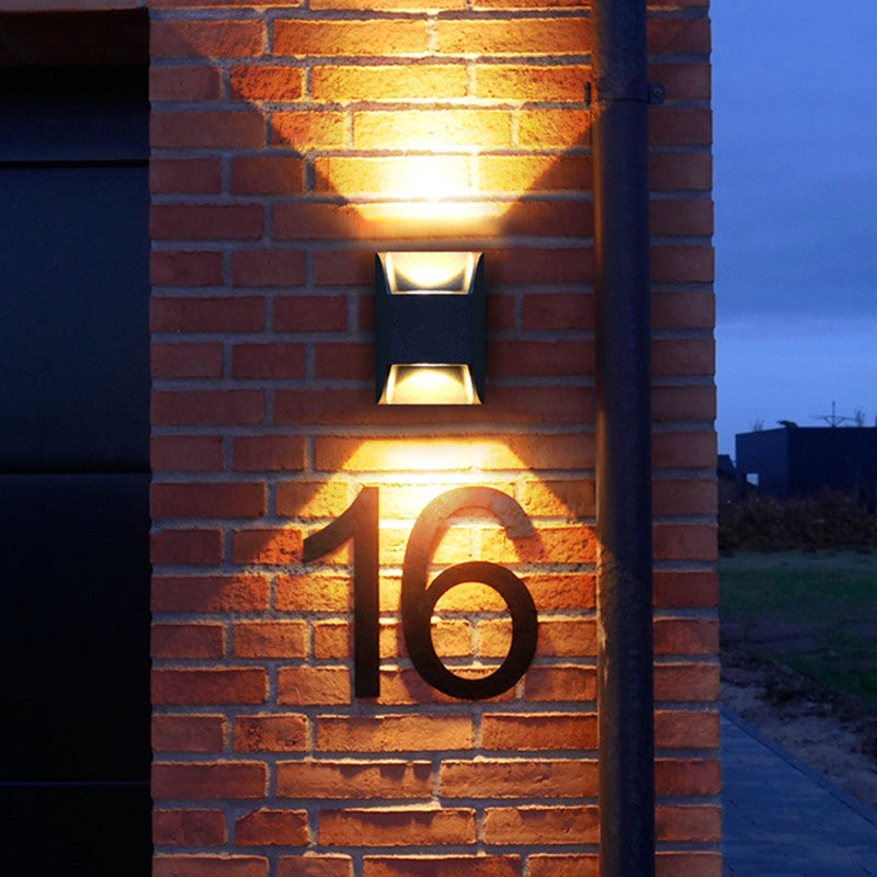 Luz de pared exterior arquitectónica con iluminación hacia arriba y hacia abajo