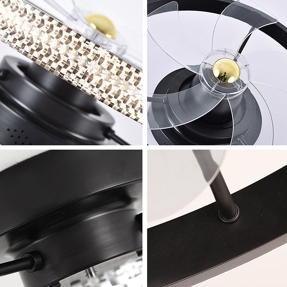 Ventilador de techo inteligente con luz LED y control remoto