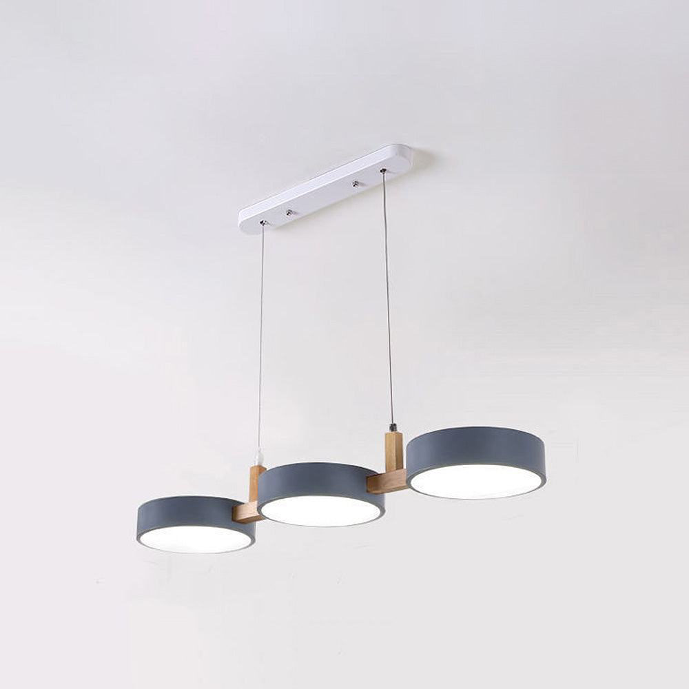 Lámpara colgante moderna de cilindro con múltiples luces