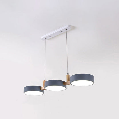 Lámpara colgante moderna de cilindro con múltiples luces