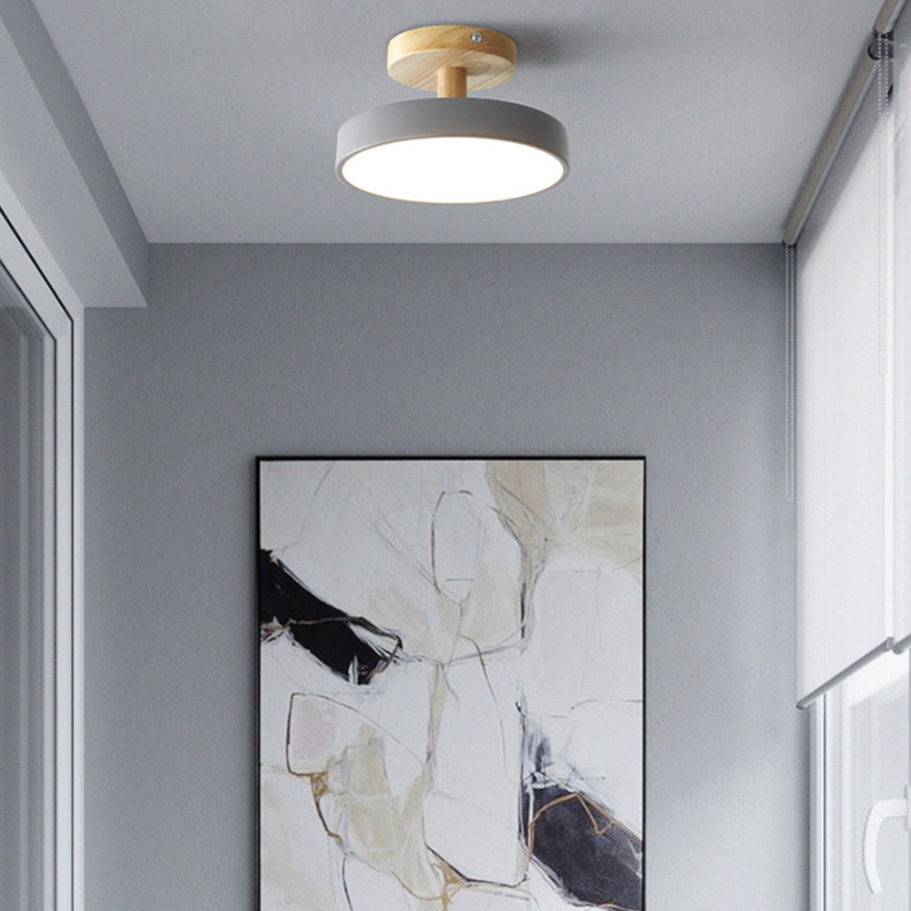 Lámpara de techo redonda de hierro con luz LED