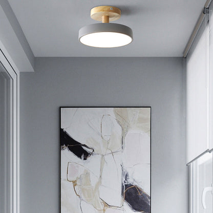 Lámpara de techo redonda de hierro con luz LED