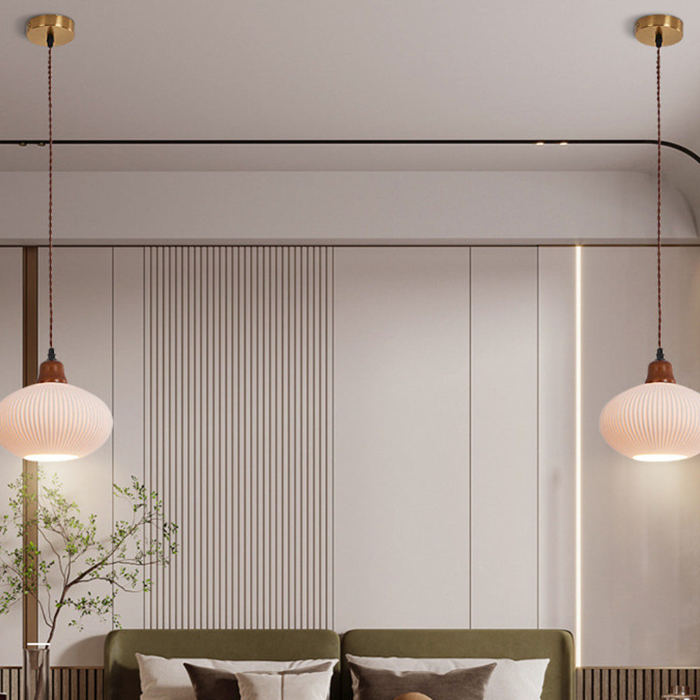 Luz artesanal de cerámica blanca