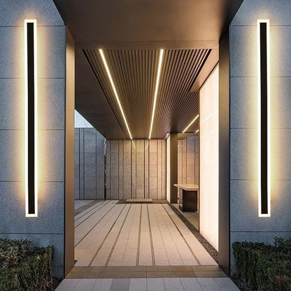 Lámpara de Pared Exterior Moderna Negra con LED IP65