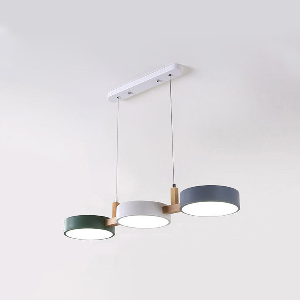 Lámpara colgante moderna de cilindro con múltiples luces