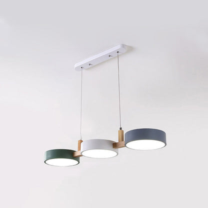 Lámpara colgante moderna de cilindro con múltiples luces
