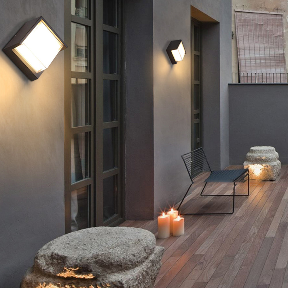 Luz de pared exterior LED geométrica
