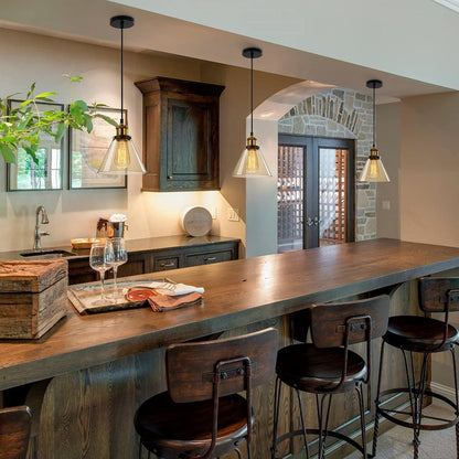 Lámpara colgante transparente para mesita de noche