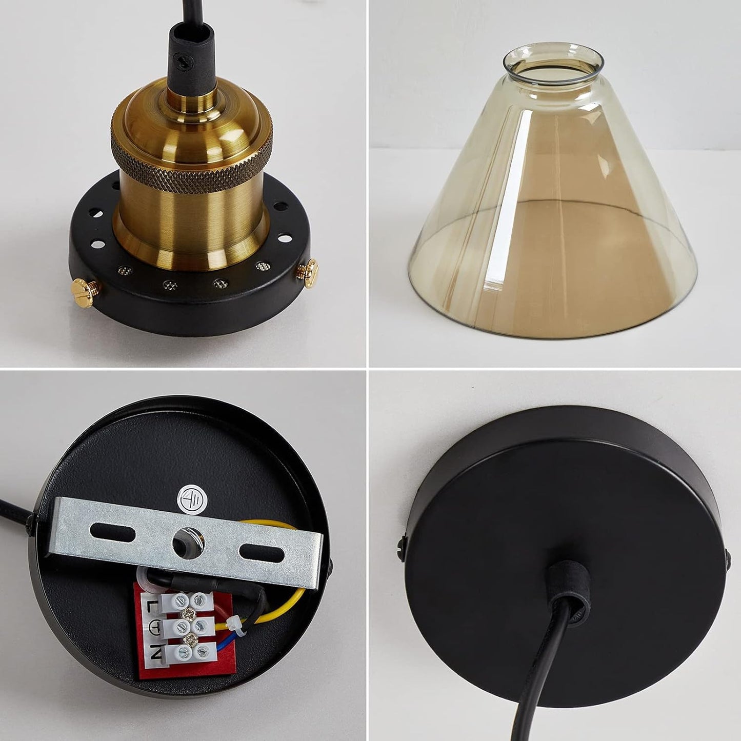 Lámpara colgante transparente para mesita de noche