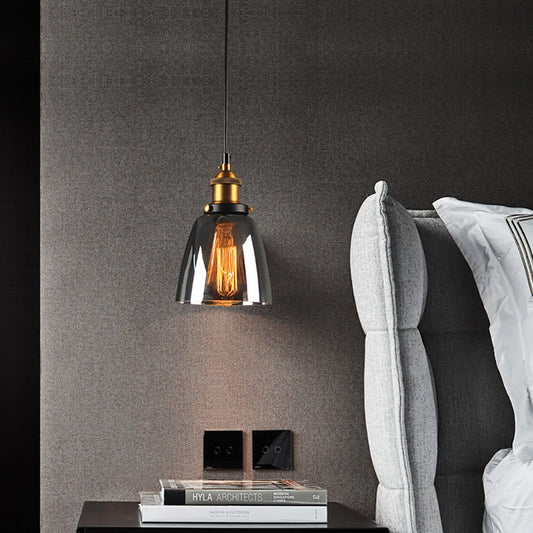 Lámpara colgante transparente para mesita de noche