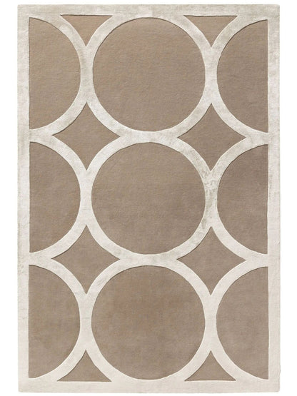 Alfombra moderna de lana para sala de estar color crema