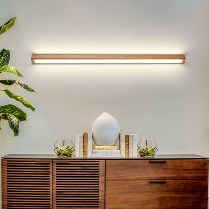 Lámpara de pared lineal moderna de madera