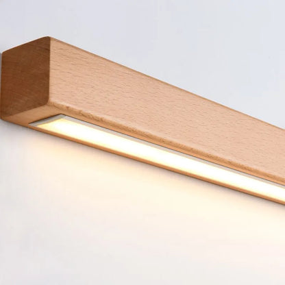 Lámpara de pared lineal moderna de madera