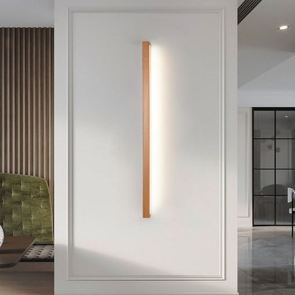 Lámpara de pared lineal moderna de madera