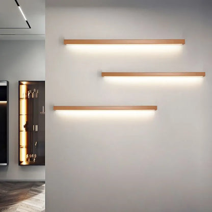 Lámpara de pared lineal moderna de madera