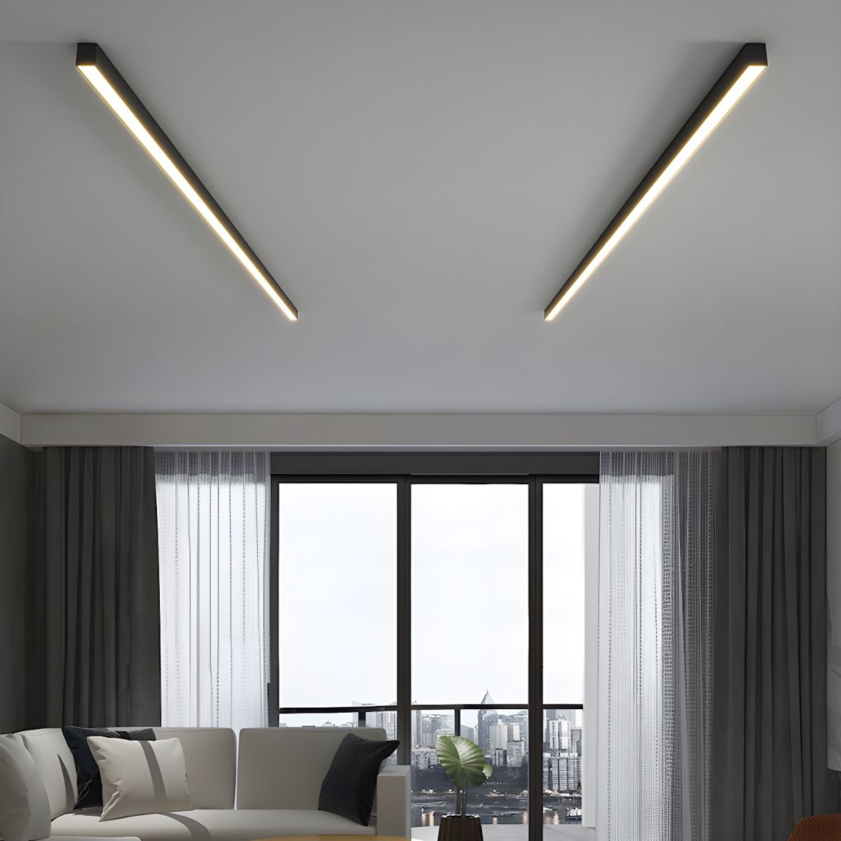 Luz de techo lineal LED minimalista