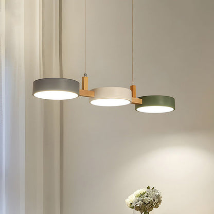 Lámpara colgante moderna de cilindro con múltiples luces