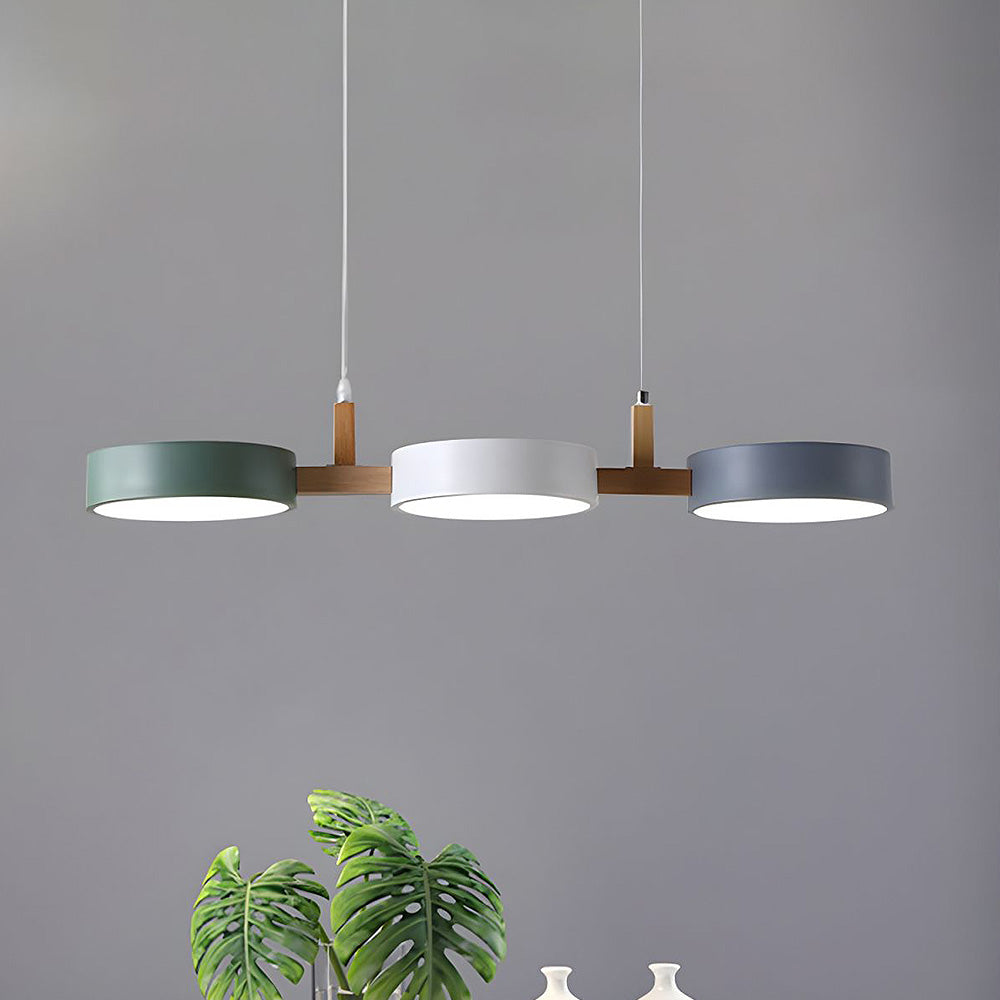 Lámpara colgante moderna de cilindro con múltiples luces
