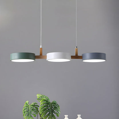 Lámpara colgante moderna de cilindro con múltiples luces