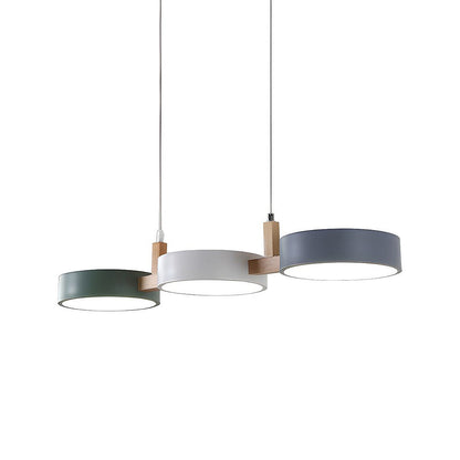 Lámpara colgante moderna de cilindro con múltiples luces