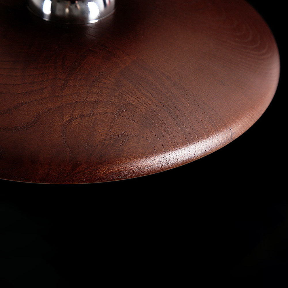 Luz de Techo Redonda con Detalles de Madera