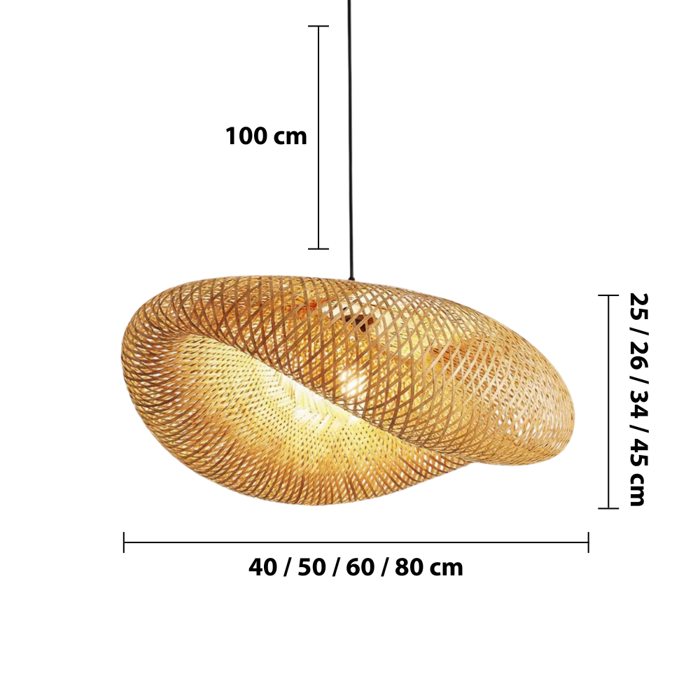 Lámpara colgante de diseño natural de bambú