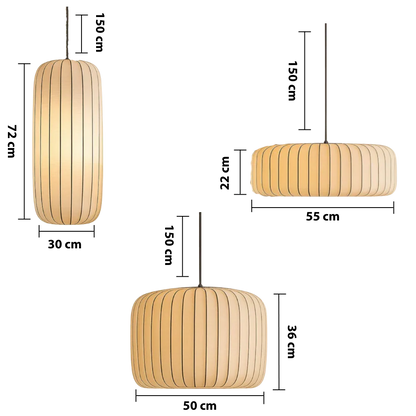 Lámpara colgante moderna de seda elegante