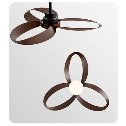 Ventilador de techo moderno con aspas de madera LED