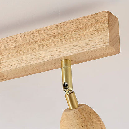 Foco de techo minimalista en crema y madera