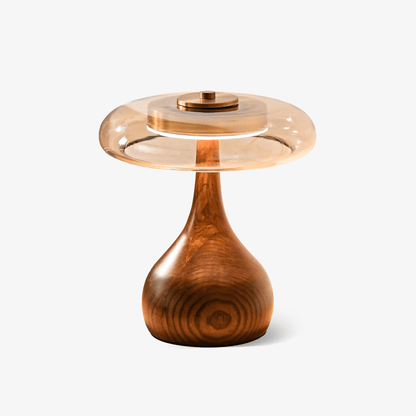 Lámpara de mesa de nogal Quilven Mid-Century