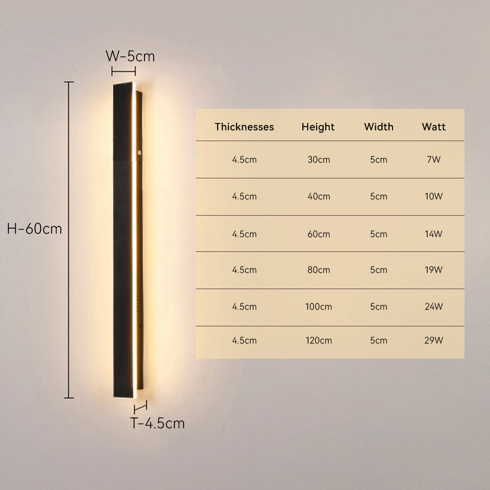 Luz de pared exterior LED negra IP65