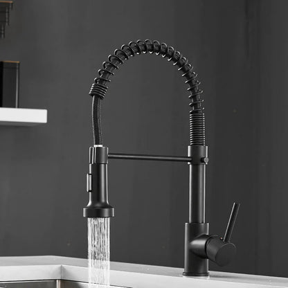 Grifo de cocina moderno con rociador extraíble de resorte