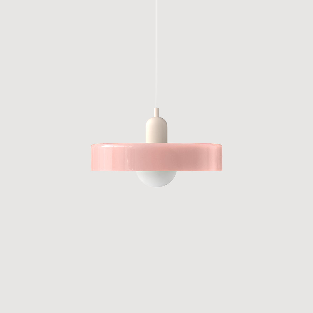 Lámpara colgante de vidrio colorido estilo Bauhaus