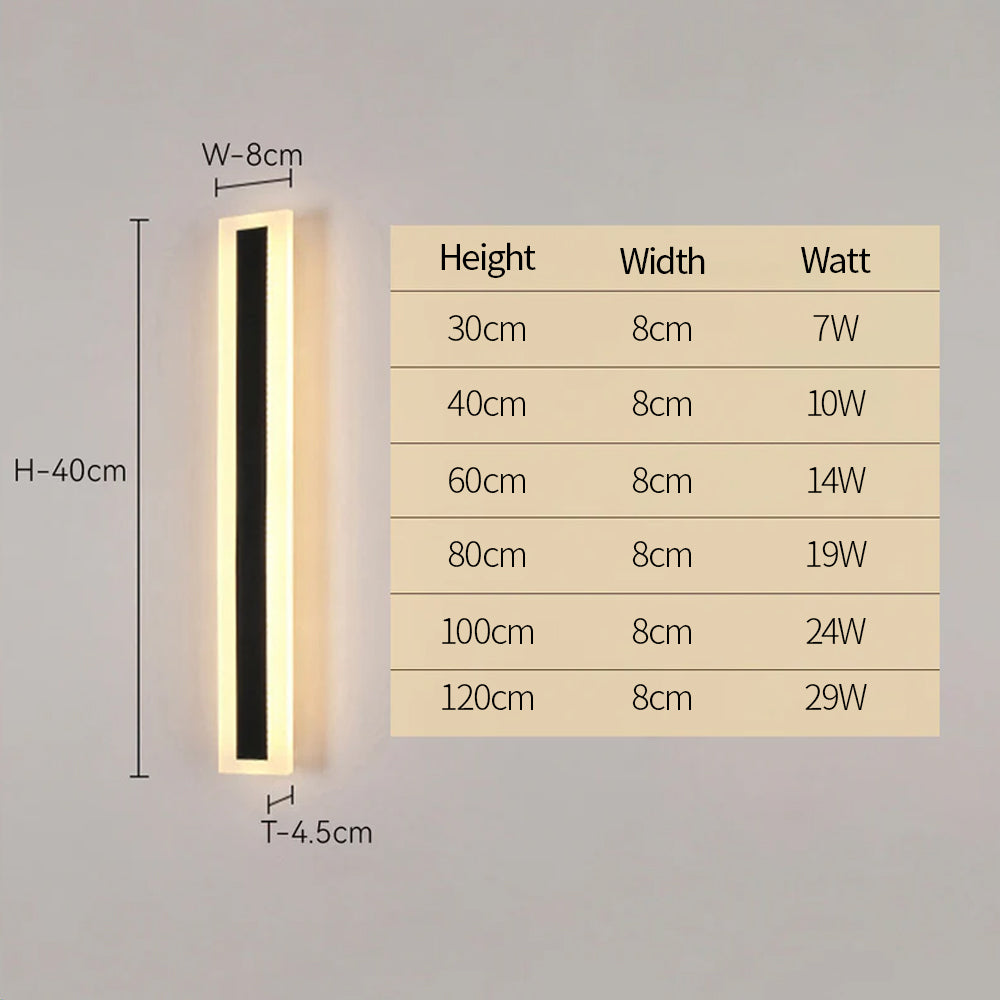 Lámpara de Pared Exterior Moderna Negra con LED IP65