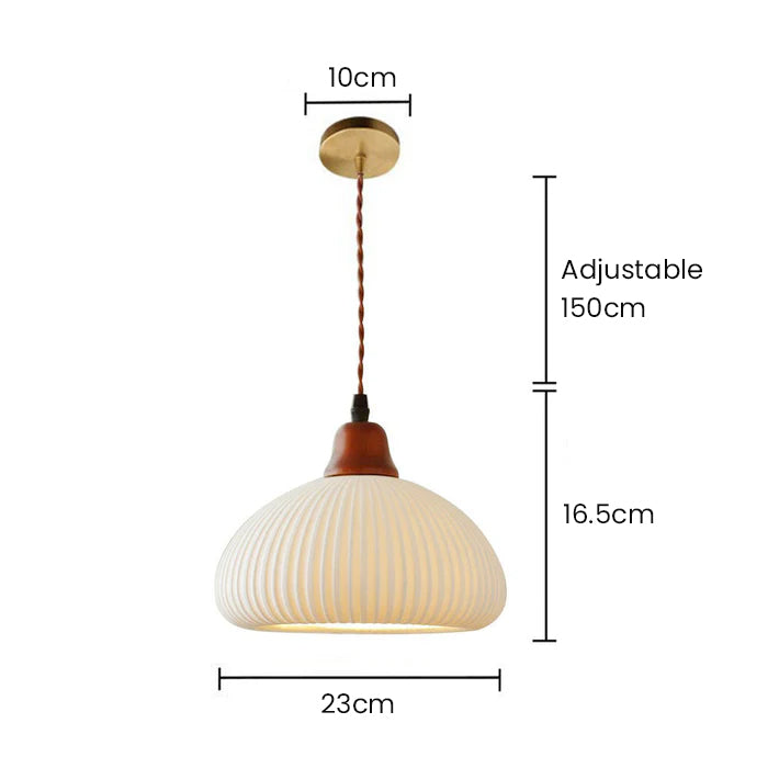 Luz artesanal de cerámica blanca