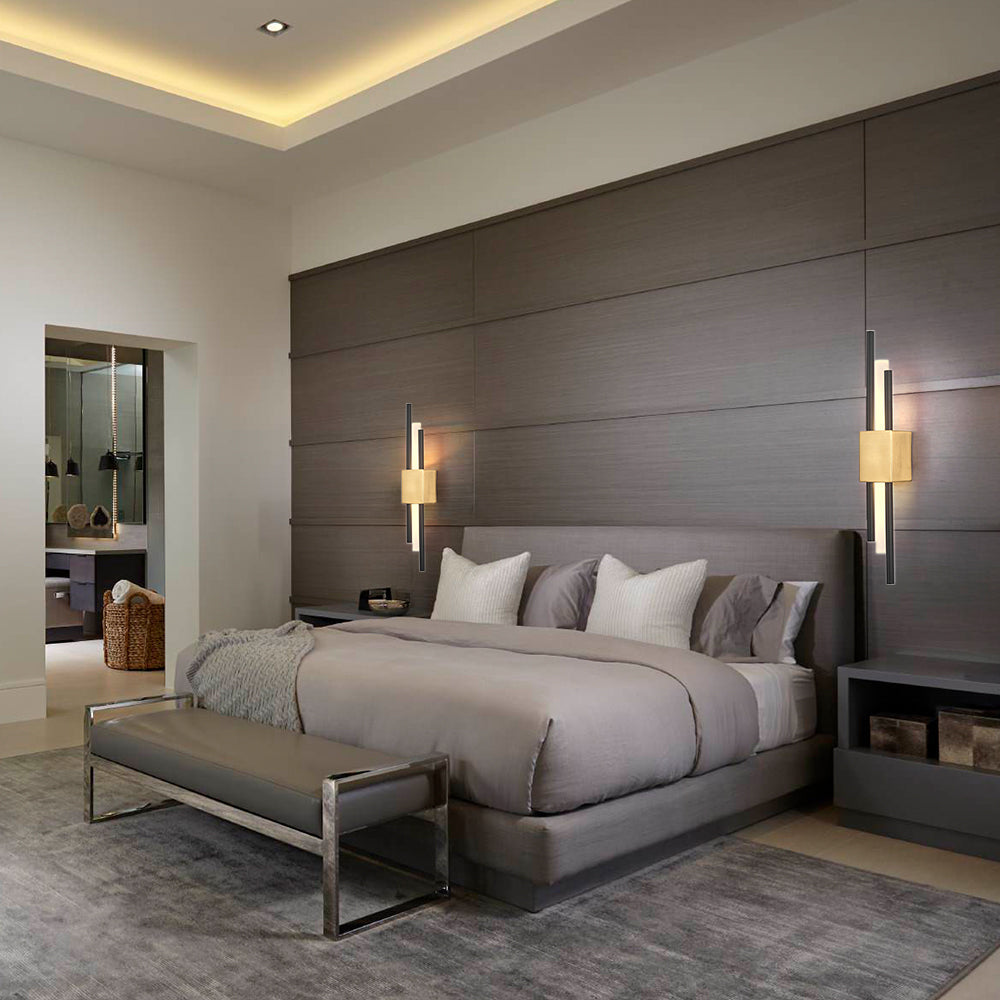 Aplique de pared vertical moderno con luz LED