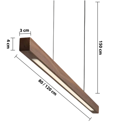 Lámpara colgante moderna de madera escandinava