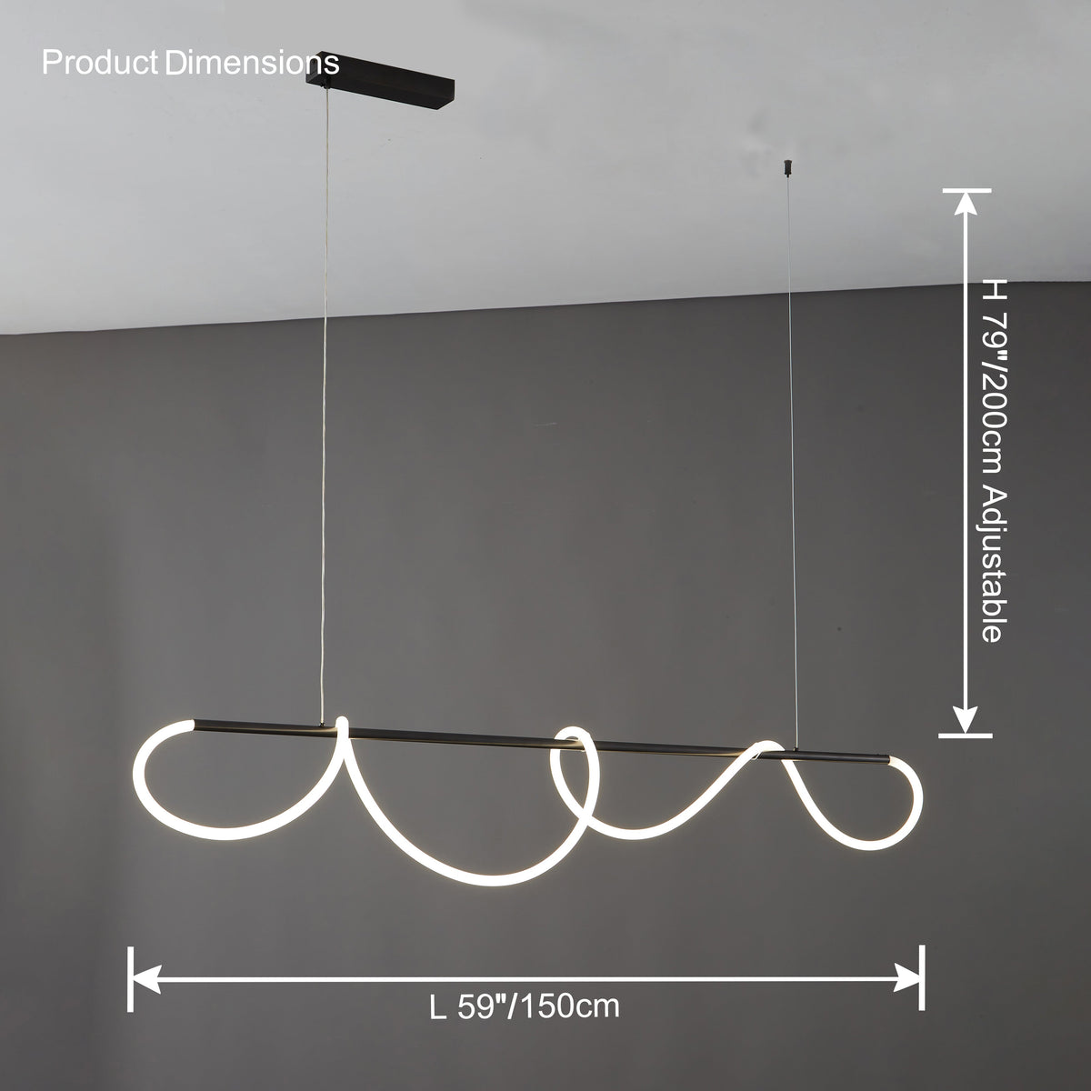 Lámpara colgante LED moderna con diseño de cuerda