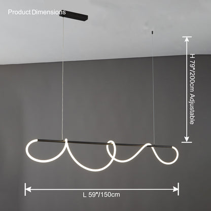 Lámpara colgante LED moderna con diseño de cuerda